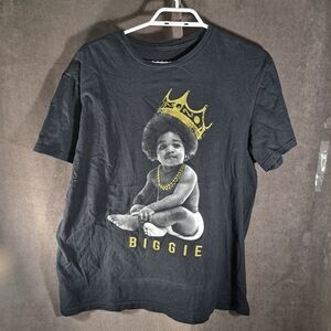 Black Graphic Tee with Gold Accents